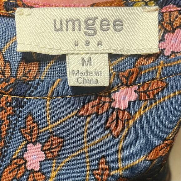 Umgee Womens Babydoll Tunic Dress M Flowy Sleeve Boho Peasant Hippie Floral EUC - Picture 4 of 6